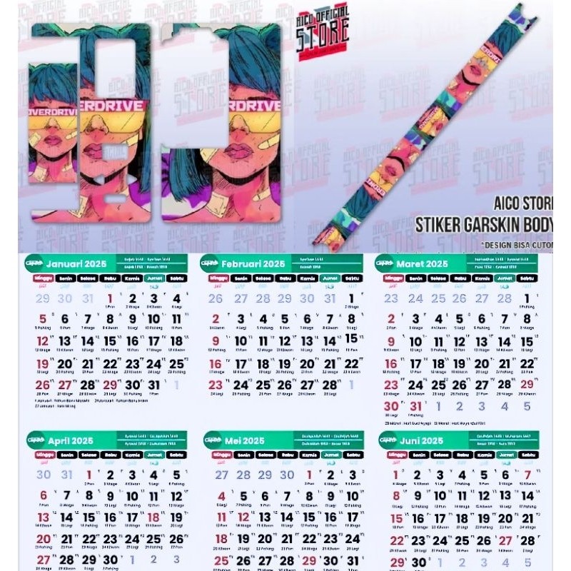 

*Premium Quality* Kalender Baru Tahun 2025 B80 16 Garskin Custom Stiker Maxdecal Bkn Case COD