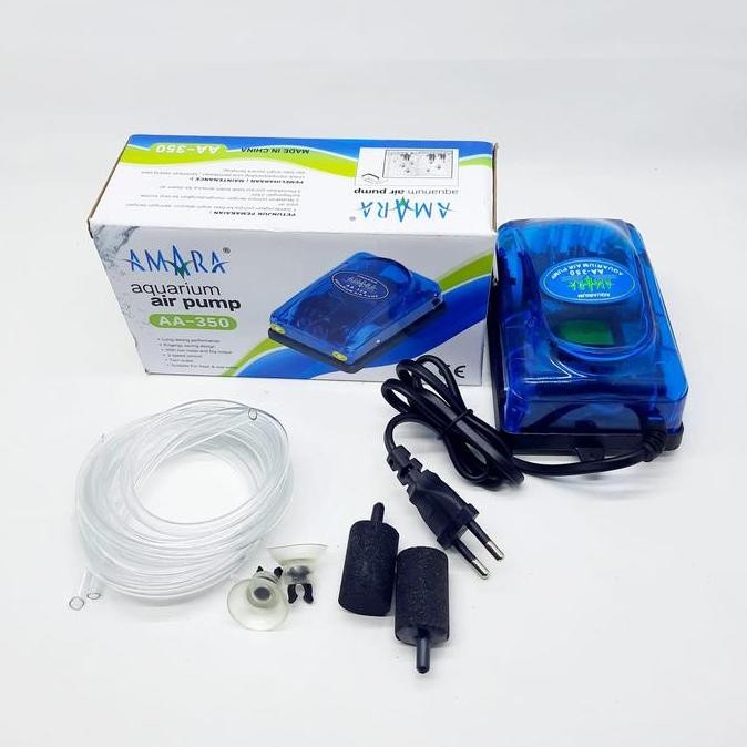 PAKET LENGKAP AMARA AA-350 AERATOR 2 LUBANG + SELANG + BATU MURAH AQUARIUM