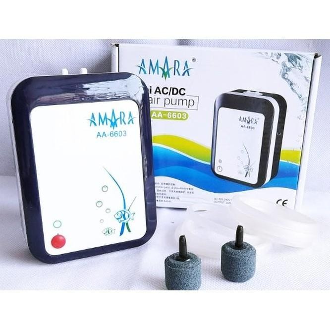AERATOR AMARA AC/DC AA6603 POMPA UDARA BATERAI AQUARIUM IKAN