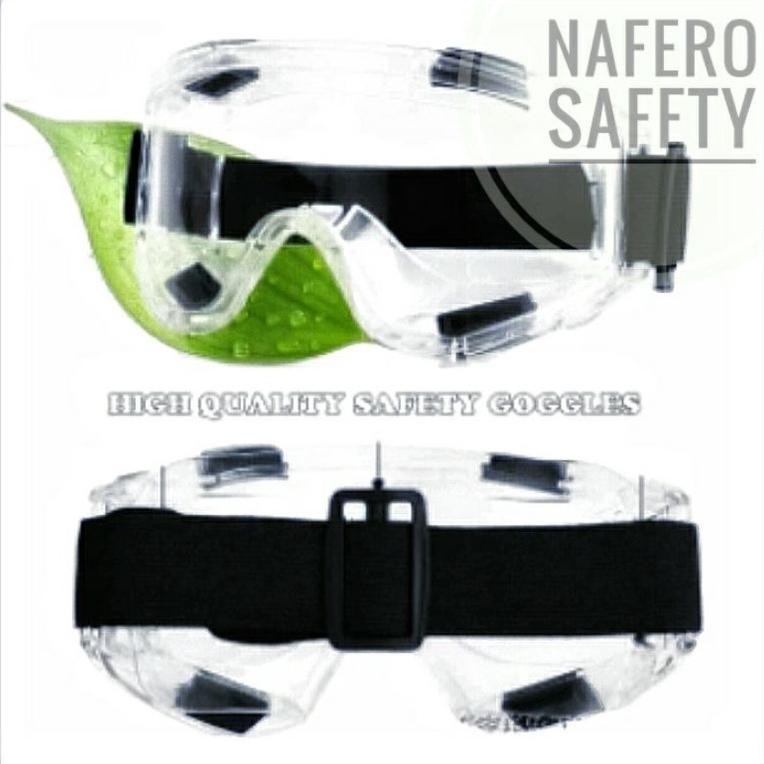 KACAMATA SAFETY MOTOR AIRSOFT GUN SPORT GOOGLE SAFETY PREMIUM - Lensa Clear Bening Frame Putih & Hit