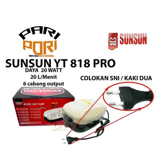 SUNSUN YT-818 POMPA UDARA AERATOR AC/DC AQUARIUM KOLAM IKAN