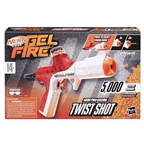 

Nerf Pro Gelfire Twist Shot Blaster, 150 FPS, 5,000 Gelfire Rounds, T-Pull Priming, Integrated 80 Round Hopper, Eyewear