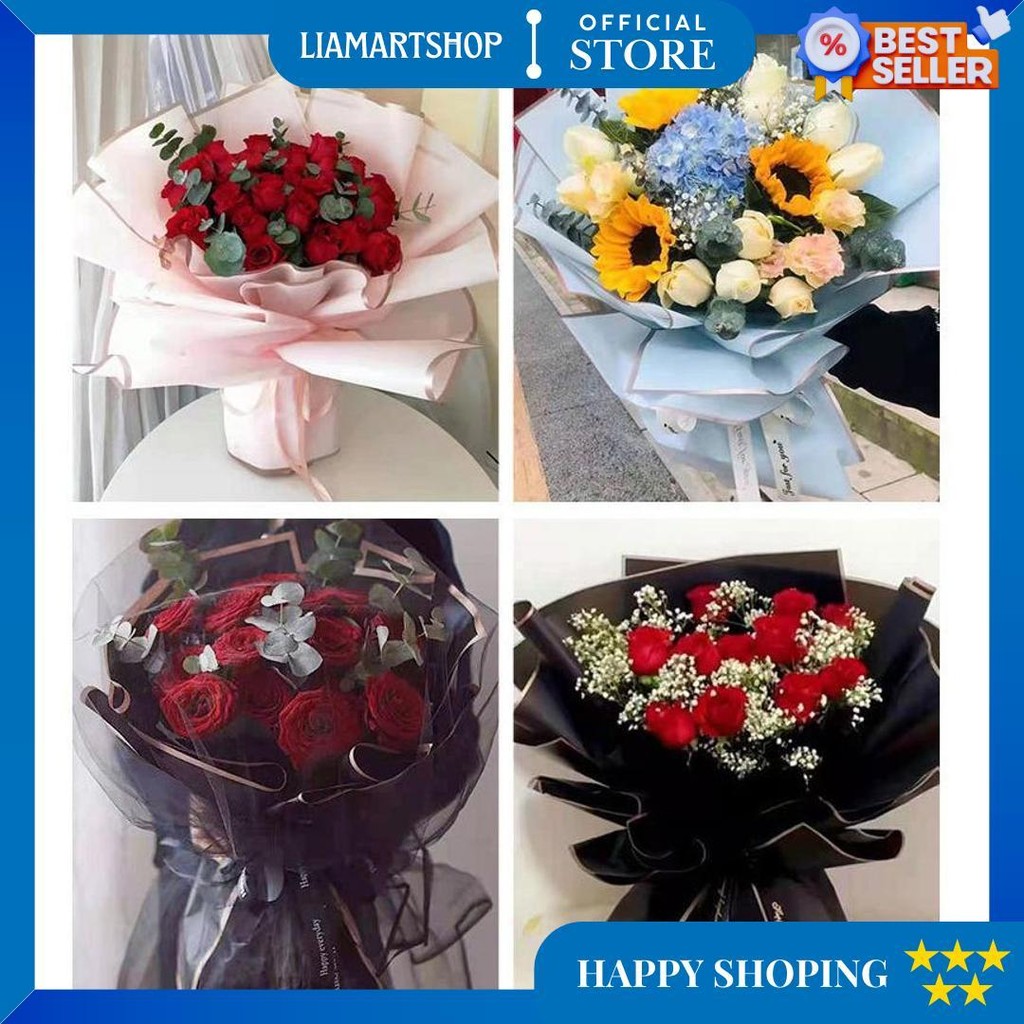 

Kertas Bunga List Gold Gdm (1 Pack = 20 Pcs) Flower Wrap/ Pembungkus Bunga Waterproof Cod