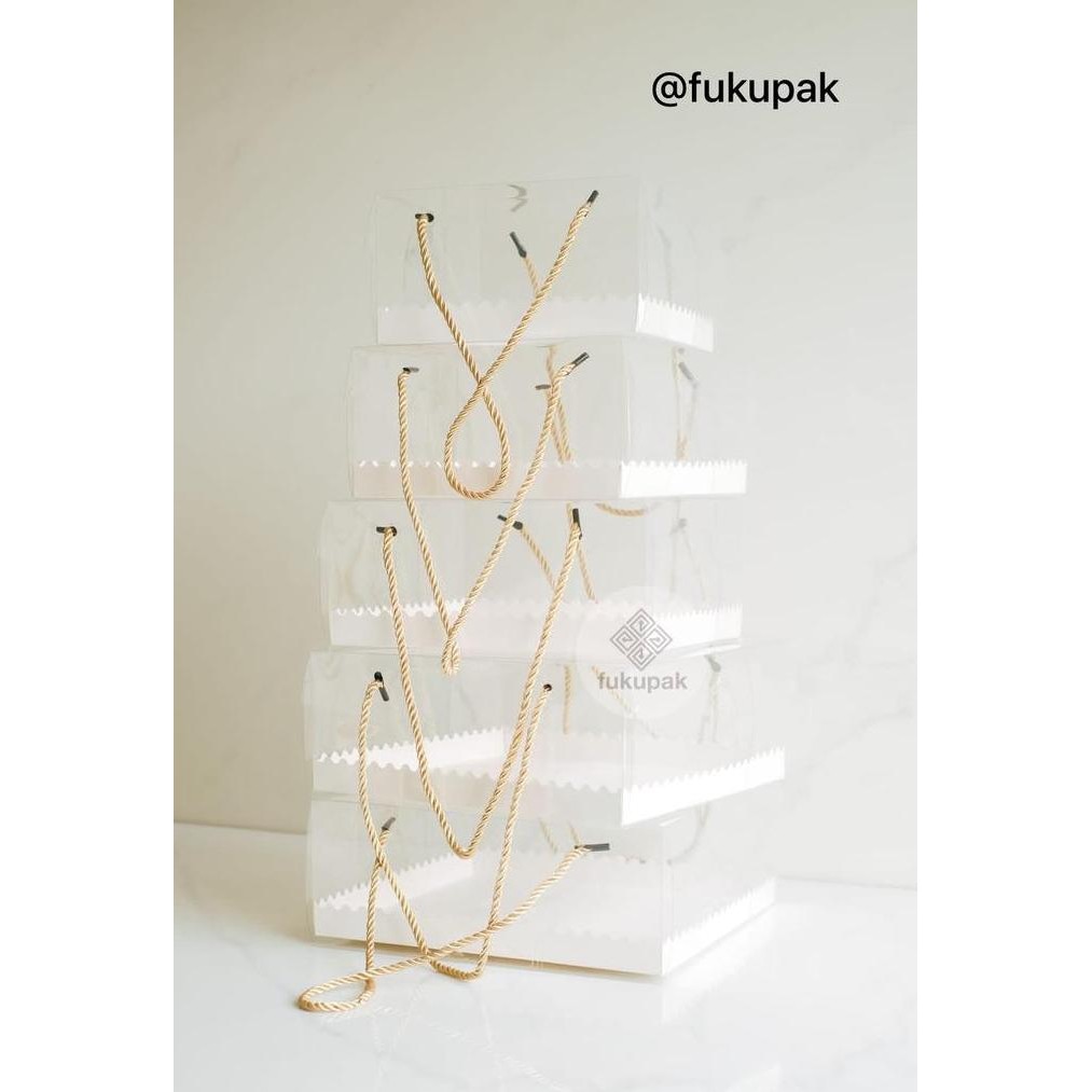 BOX MIKA TALI TINGGI 10 CM (20PCS) KOTAK TRANSPARAN DUS MIKA KUE NASI