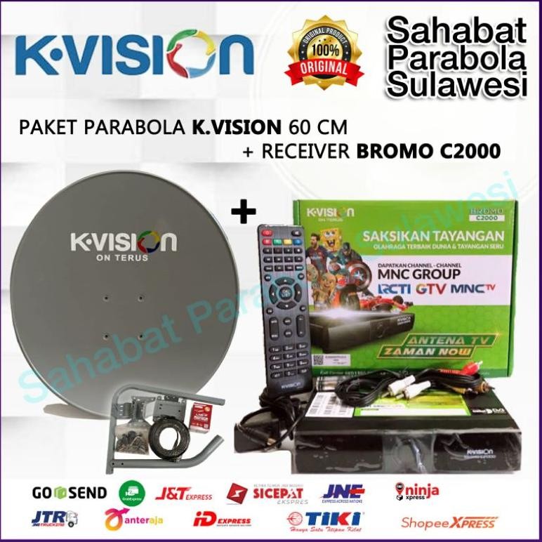 NEW PAKET PARABOLA K-VISION 60 CM SET LENGKAP+ RECEIVER C2000 [terbaik][terlaris]