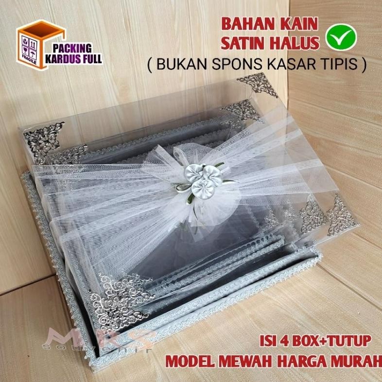 

KOTAK SESERAHAN PERNIKAHAN SET LENGKAP ISI 4 BOX HANTARAN PARCEL MIKA UNIK KEKINIAN
