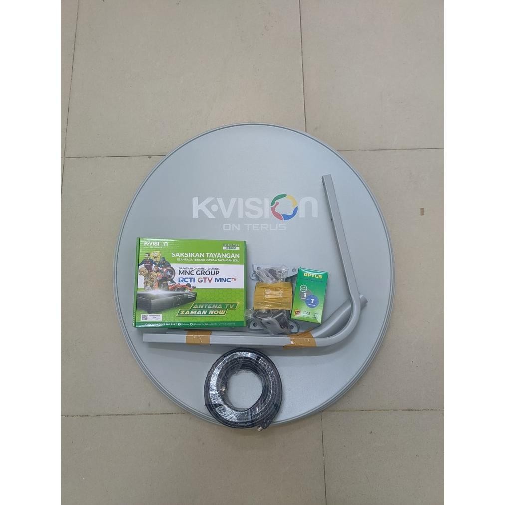NEW Satu Set Lengkap Paket Antena Dish Parabola Mini KVISION ABU ODU 60CM ( Solid ) [terbaik][terlar