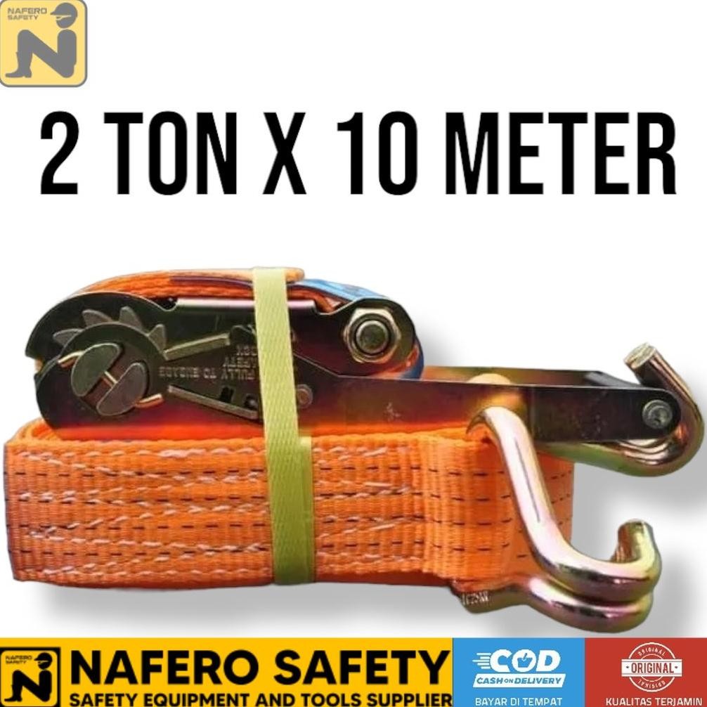 HARMIT 2 ton X 10meter KREK CARGO LASHING TRACKBELT TALI PENGIKAT BARANG