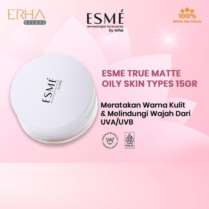 ERHA ESME Bedak Wajah Tabur True Matte - Semua Jenis Kulit Powder Kuning WS
