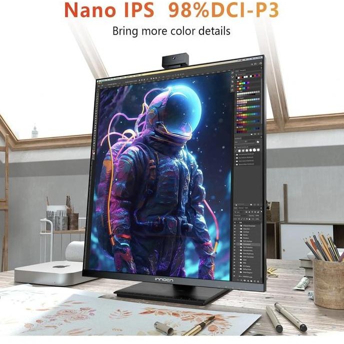 

NNOCN 28 Inch 16:18 SDQHD 2560 x 2880p Computer Vertical Monitor with 2.0MP Webcam with Mic