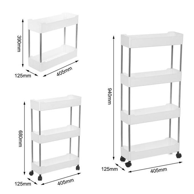 Rak Serbaguna Putih Tempat Bumbu Dapur Rak Tingkat 3 Susun Plastik Model 2
