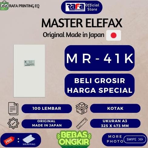 

Promo Master Paper Elefax MR 41K / MR-41K Ukuran A3 COD