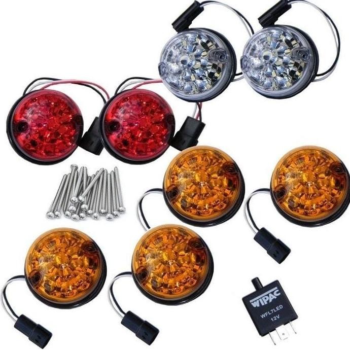 Lampu LED 73mm (standard) utk Land Rover Defender/Series (colour lens)