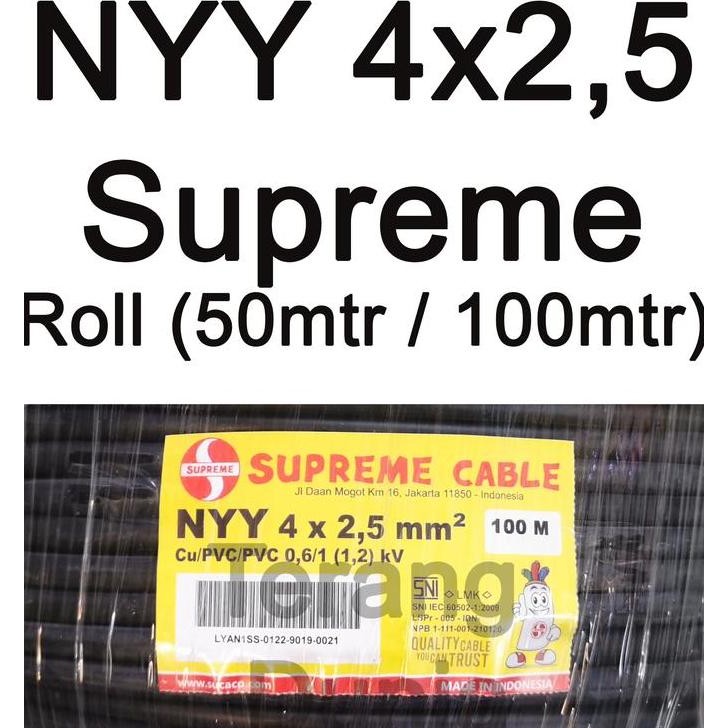 HARGA DISC - Kabel Tunggal Hitam 4x2.5 Kabel Supreme NYY 4x2.5 Kabel NYY 4x2.5