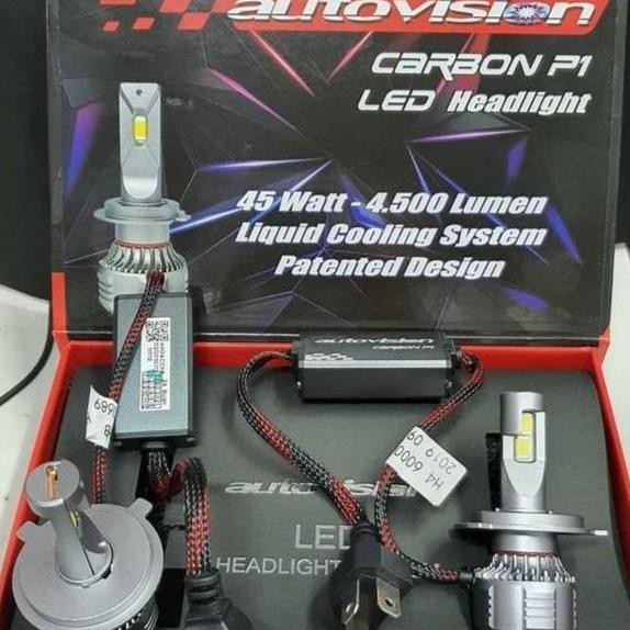 Lampu LED Mobil H4 Autovision Carbon P1 45 Watt 5700K orinal resmi