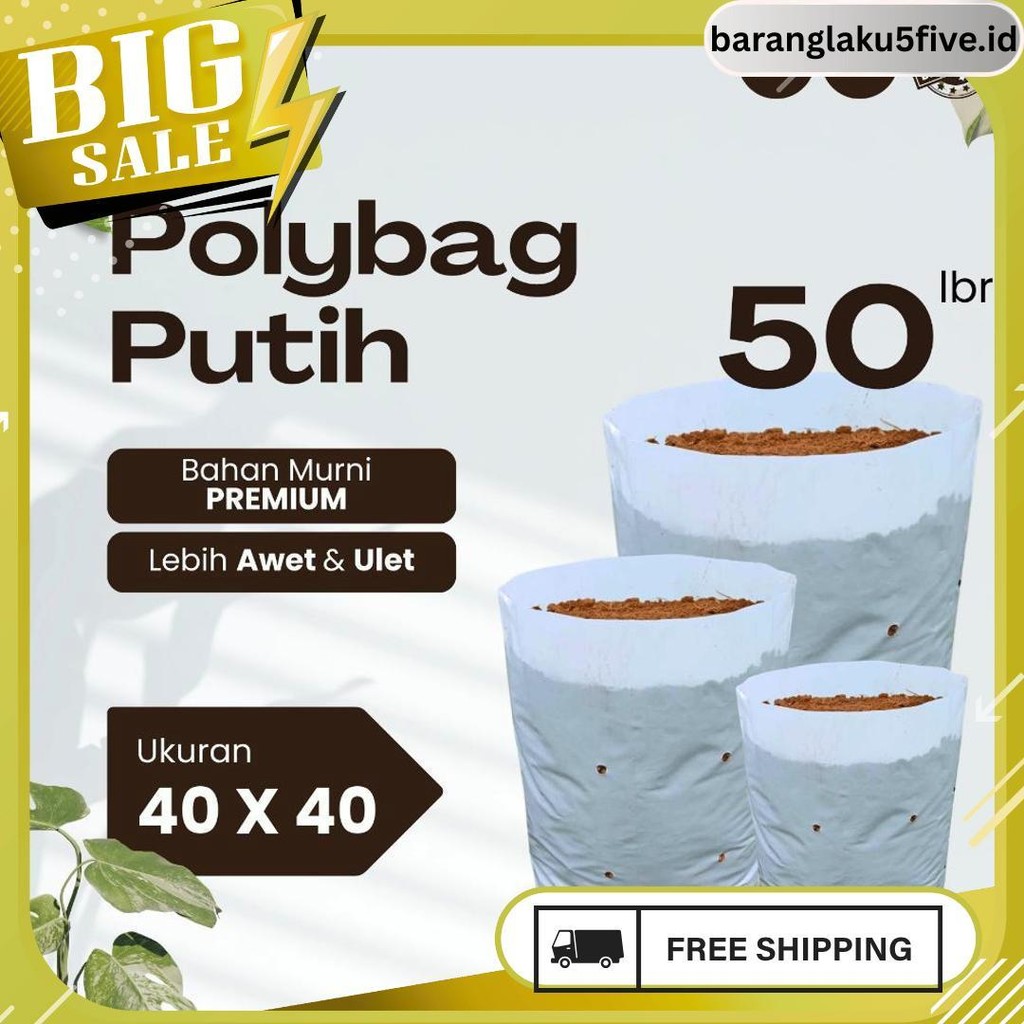 Polybag Putih 40 X 40 Isi 50 Lembar - Polybag Melon Harga Grosir 6.6