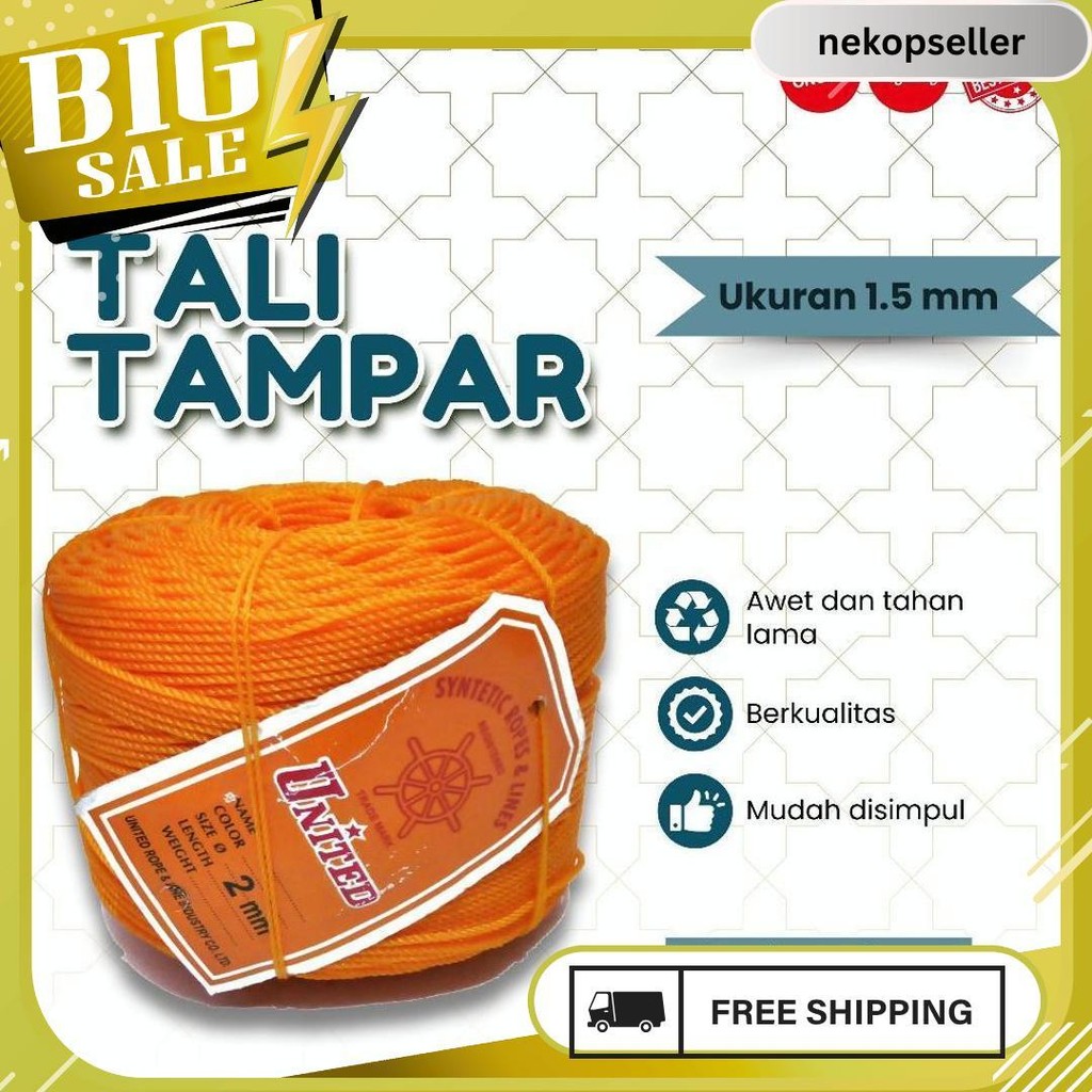 

Tali Tampar United Serbaguna Ukuran 1.5 Mm 1 Roll / Panjang 220 Meter Meledak