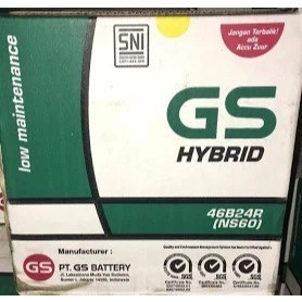 Aki Mobil 12V 45Ah GS Hybrid NS60L / NS60R | Aki Hybrid |PRODUK ASLI 100% ORIGINAL