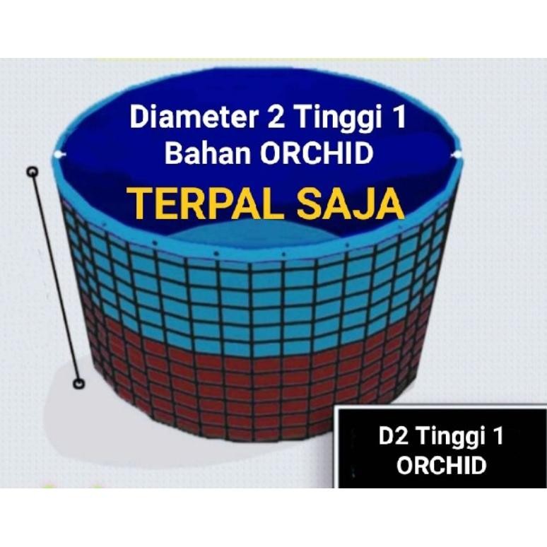 Terpal Kolam Terpal Ikan Bulat bahan ORCHID D2 t1  Untuk Budidadya Ikan