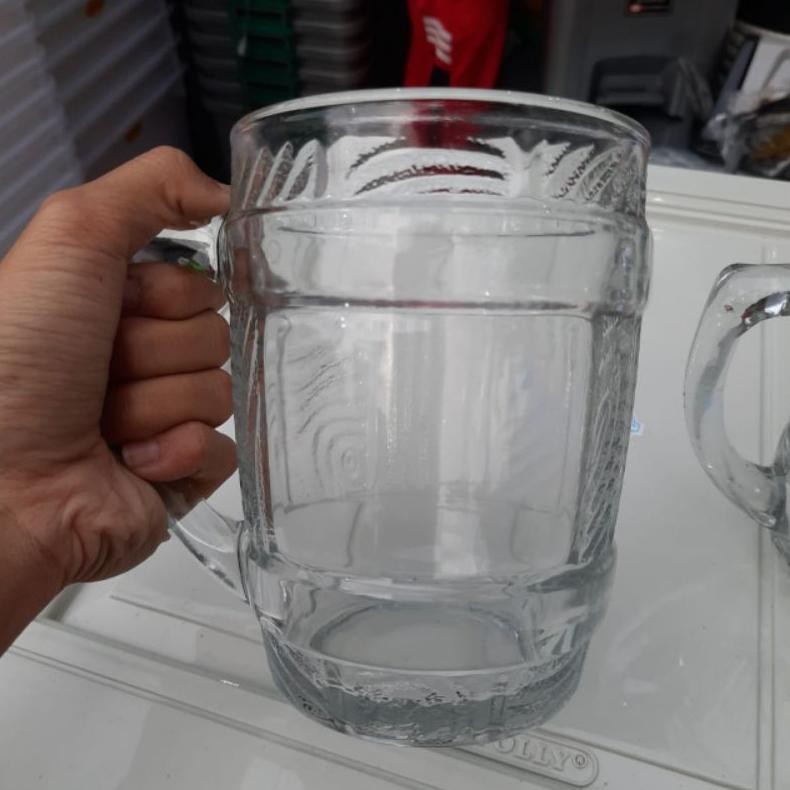 Gelas Gagang Besar Mug 700 Ml / Gelas Jumbo/Gelas Kaca Jumbo Tinggi Gendut Gelas Beer Ready