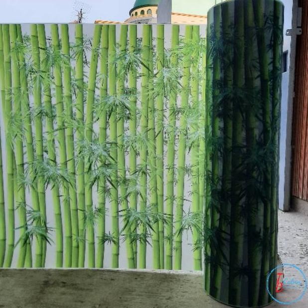 Fiber Pagar / Penutup Pagar Motif Bambu Tinggi 1 M (0,55mm)