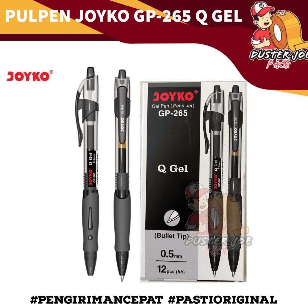 

[PER 1 PACK] Pulpen Gel Pen JOYKO GP-265 (Bullet Tip) Hitam( ISI 12 PCS) DiM
