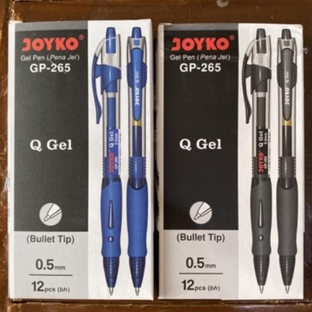 

( 12 pcs ) Gel Pen Qgel / Pena Gel GP-265 Q Gel hitam dan biru Joyko DiM