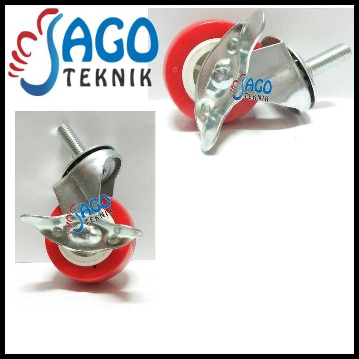 HOT DEAL RODA 2INCH MERAH PU REM 877.1 CENT 