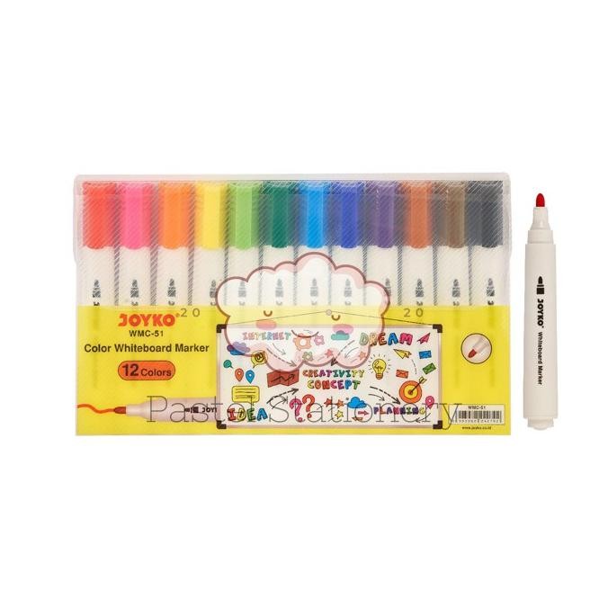 

Spidol Whiteboard 12 Warna Joyko WMC-51 - Spidol Whiteboard Joyko DiM
