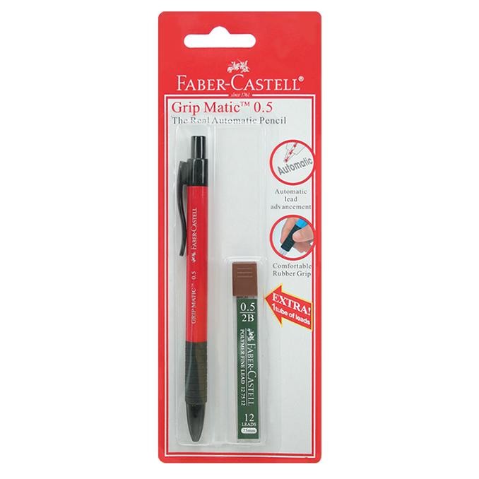 

PENSIL MEKANIL 2B FABER CASTELL + ISI GRIP MATIC 0,5 DiM