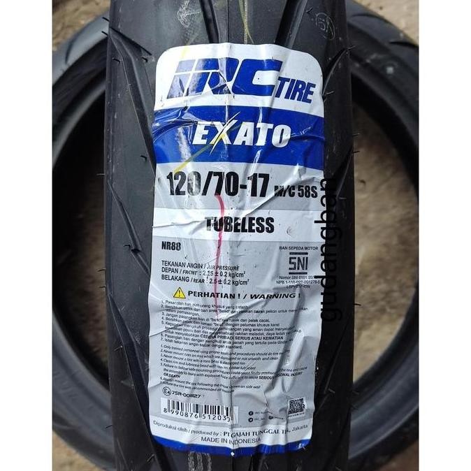 BAN LUAR IRC NR88 120/70-17 TUBELESS BAN MOTOR NINJA CBR + PENTIL