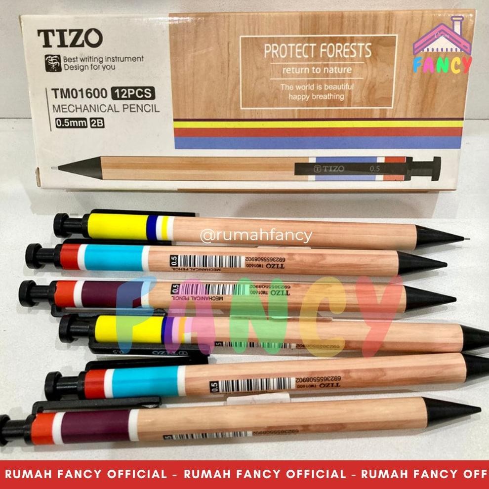 

[1 LUSIN /12 PCS] Pensil Mekanik TIZO 2B 0.5mm MECHANICAL PENCIL TM01600 DiM