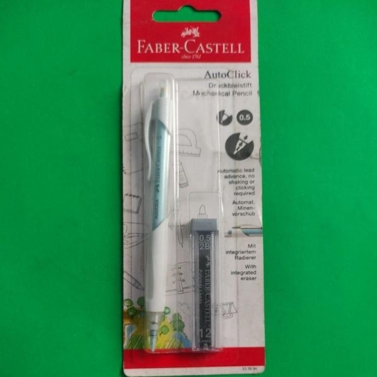 

Pensil Auto Click Faber Castell 0.5 Kemasan free refill 1 pak DiM