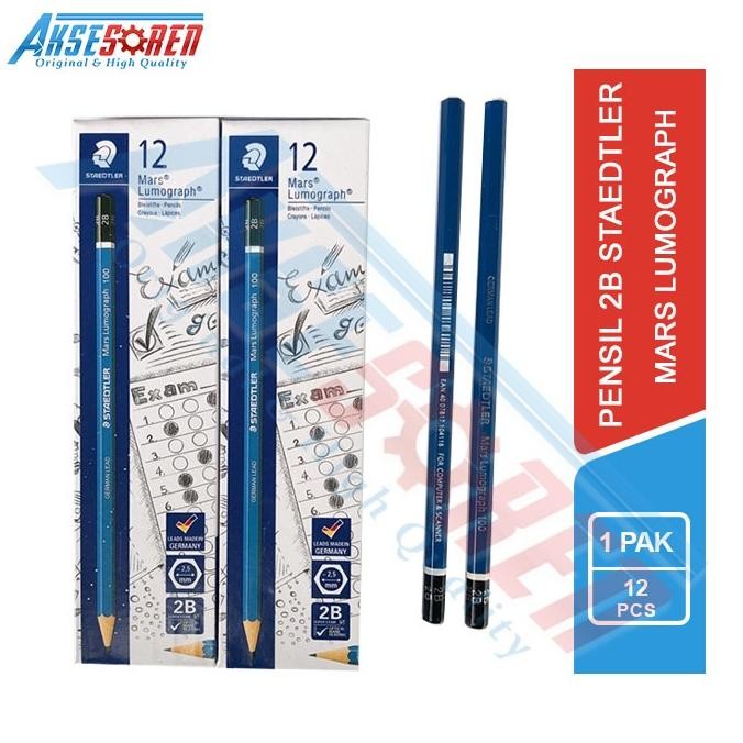 

Aksesoren Pensil 2B Staedtler Mars Lumograph [1 Pack] / 2B Pencils / Alat Tulis Sekolah Pinsil 2B Biru / Perlengkapan Sekolah DiM