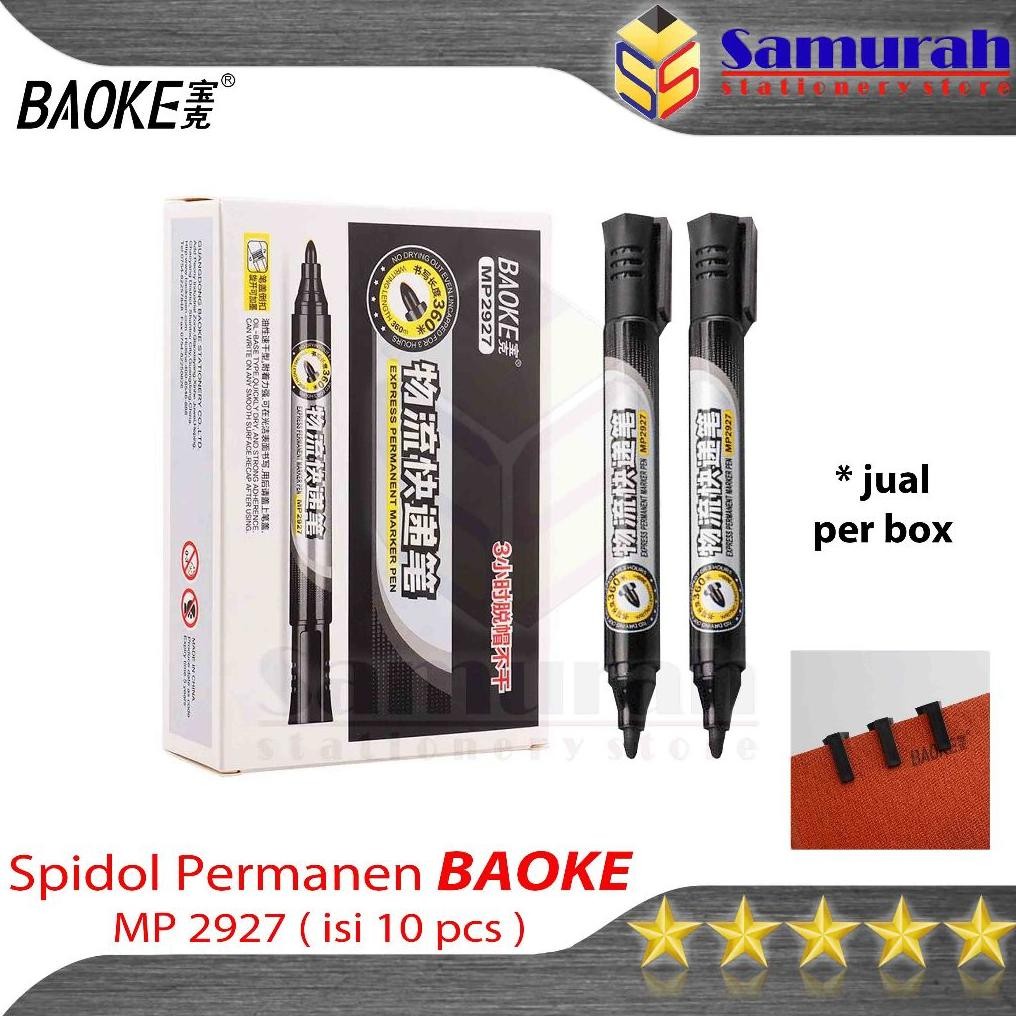 

Spidol Murah Baoke Permanen MP 2927 isi 10 pcs / Permanent Marker MP-2927 Box DiM