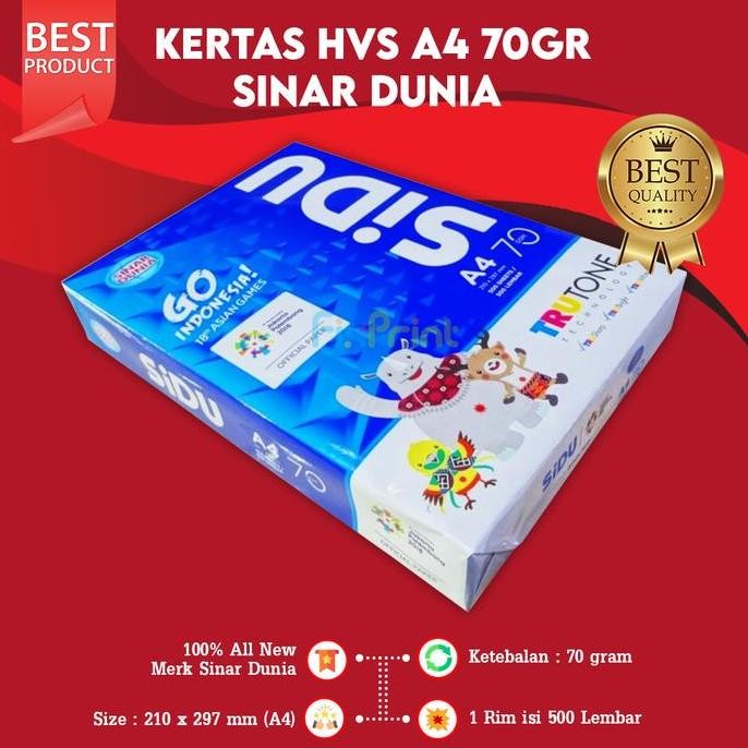 

Kertas SiDu HVS A4 70gr Sinar Dunia Putih