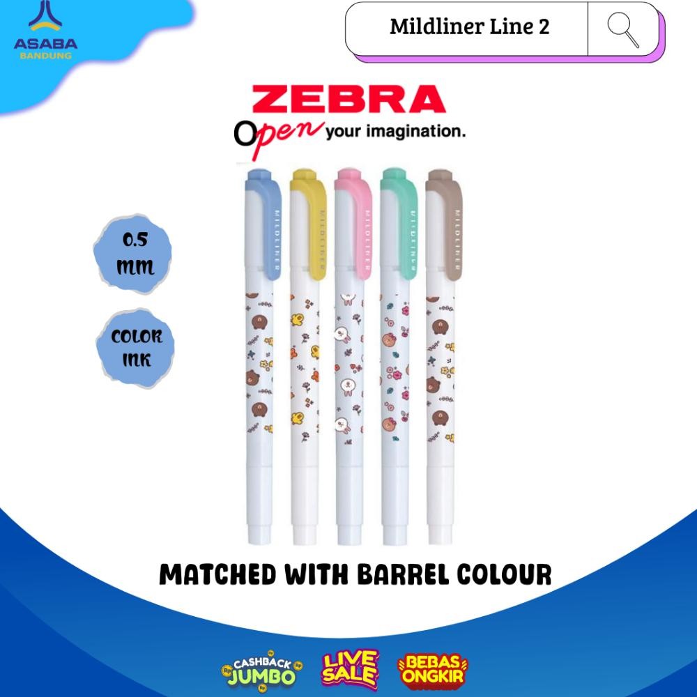 

Asaba Bandung - Zebra Mildliner Line2 / Mildliner lucu / Mildliner Limited stok DiM