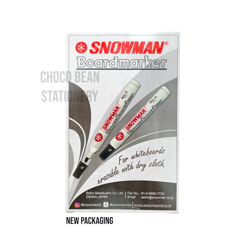 

[ 1 Box ] Spidol Whiteboard Snowman BG-12 / Spidol Papan Tulis Snowman BG12 DiM