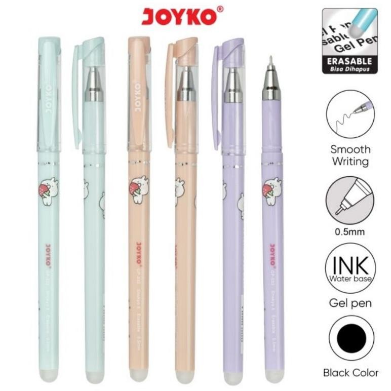 

Pulpen Gel Bisa Di Hapus Joyko GP-333 Shokyo 6 Erasable ( 1 Pack / 12 Pcs ) DiM