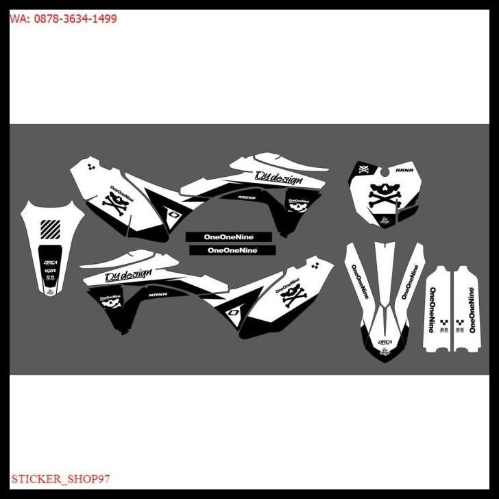 TERBARU (PREMIUM) DECAL CRF150L PUTIH CUSTOM NAMA DAN NOMER KODE R04 