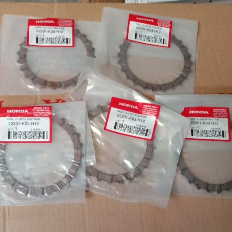 Kampas Plat Kopling 5pc SONIC 150R - GTR150 - CBR150 K45G Led - CB150R New Led Original Kode KWW / K