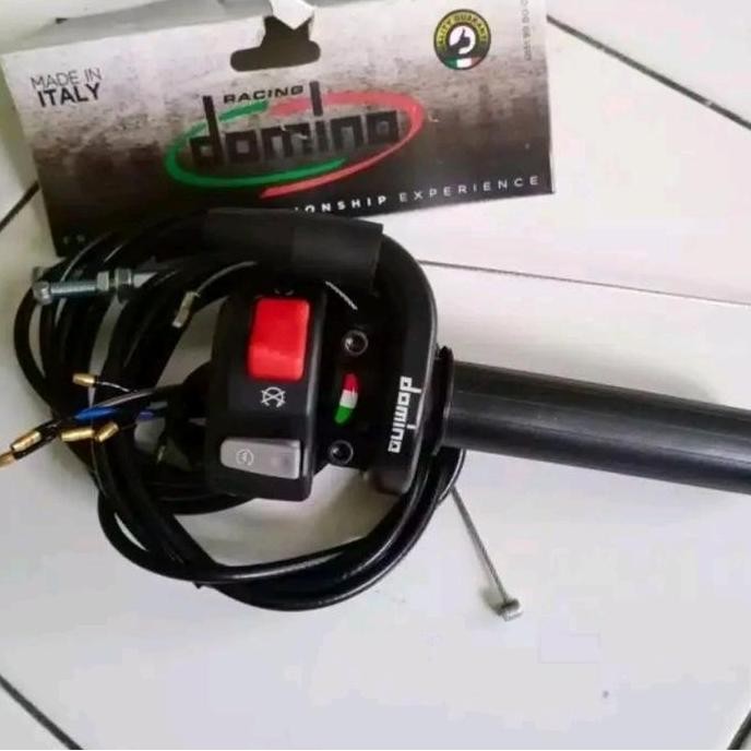GAS SPONTAN DOMINO 2 KABEL + SAKLAR KANAN UNIVERSAL KLX CRF NINJA SATRIA FU VIXION