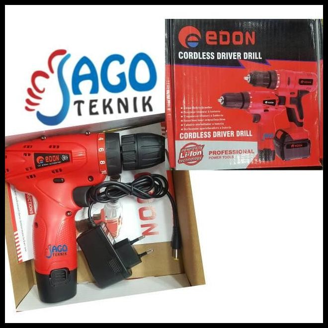 TERBARU MESIN BOR CAS TANPA KABEL CORDLESS EDON / BOR CORDLESS 