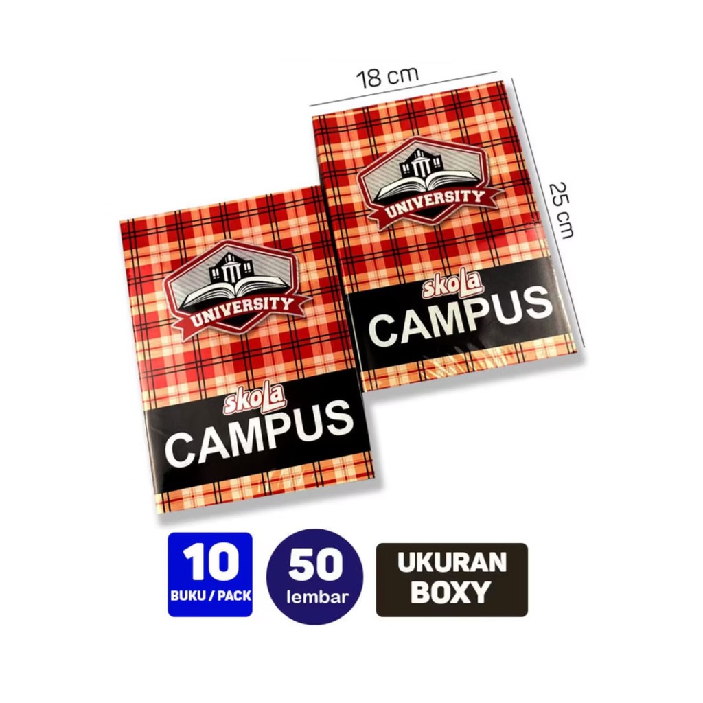 

Buku Tulis Campus SKOLA 50 Lembar (1 Pack Isi 10 Buku)
