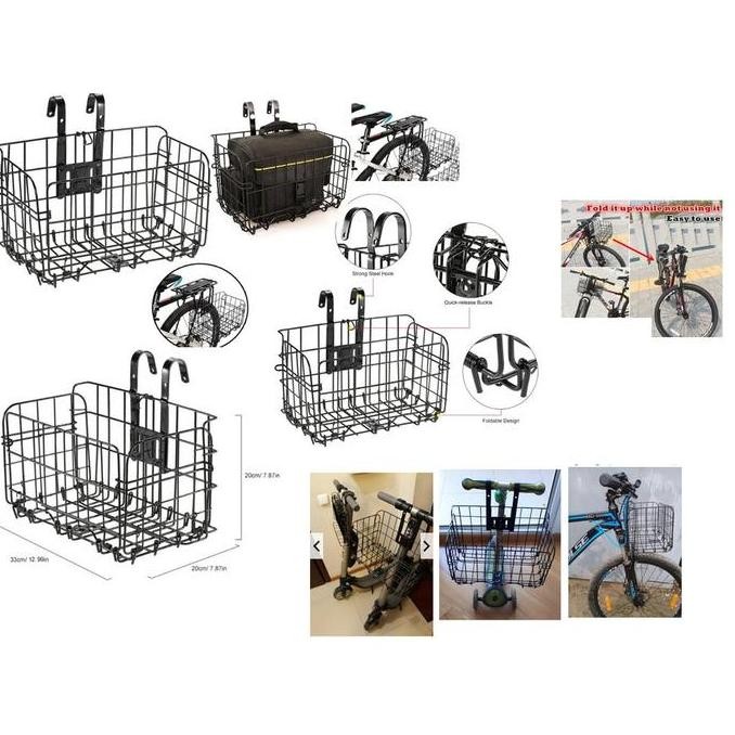 Premium KERANJANG SEPEDA LIPAT FOLDABLE BICYCLE RACK DEPAN BELAKANG MTB