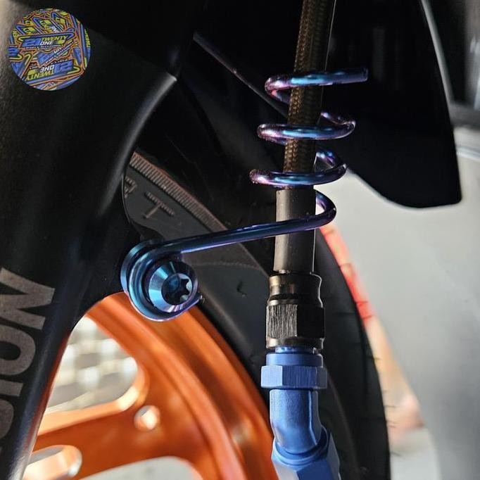 Bracket Breket Selang Rem Universal P Titanium Original Vietnam - Breket Clamp Brake Hose Custom Mot