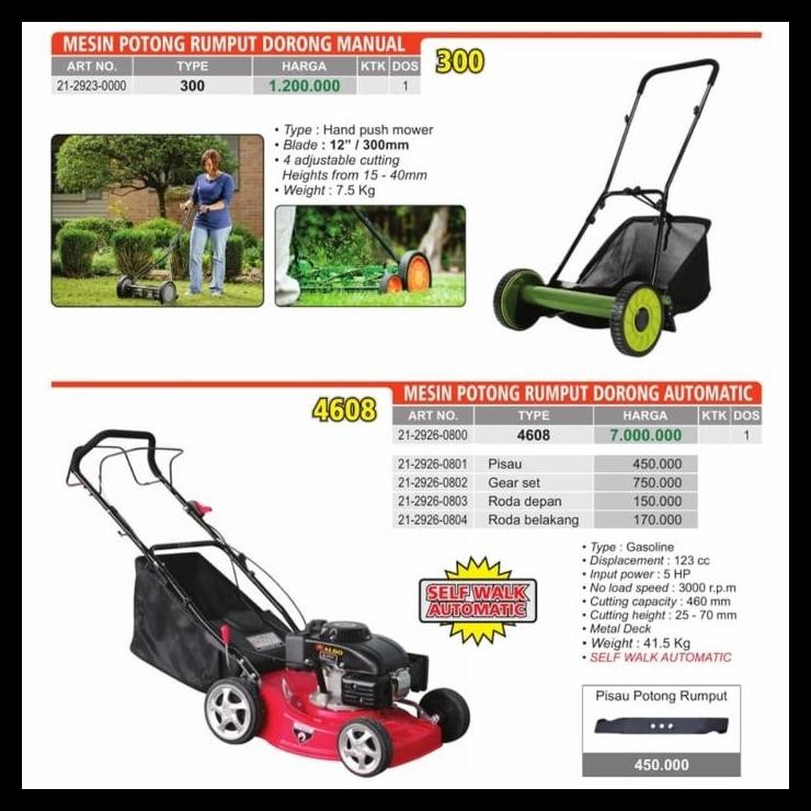 GRATIS ONGKIR MESIN POTONG RUMPUT DORONG MANUAL 300 / ALAT POTONG RUMPUT MANUAL 