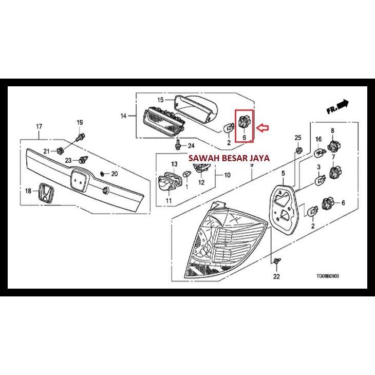 HOT DEAL SOKET SOCKET FITTING T20 BOHLAM LAMPU REM STOP LAMP KACA BESAR BELAKANG ATAS TENGAH HONDA J