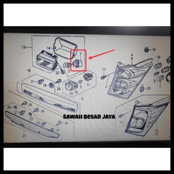 TERBARU SOKET SOCKET BOHLAM LAMPU REM STOP KACA BELAKANG ATAS TENGAH FREED 