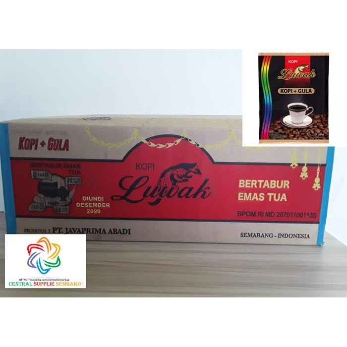 

Luwak Hitam Sachet Kopi+Gula [25Gr /100 Sachet / 1 Karton ]